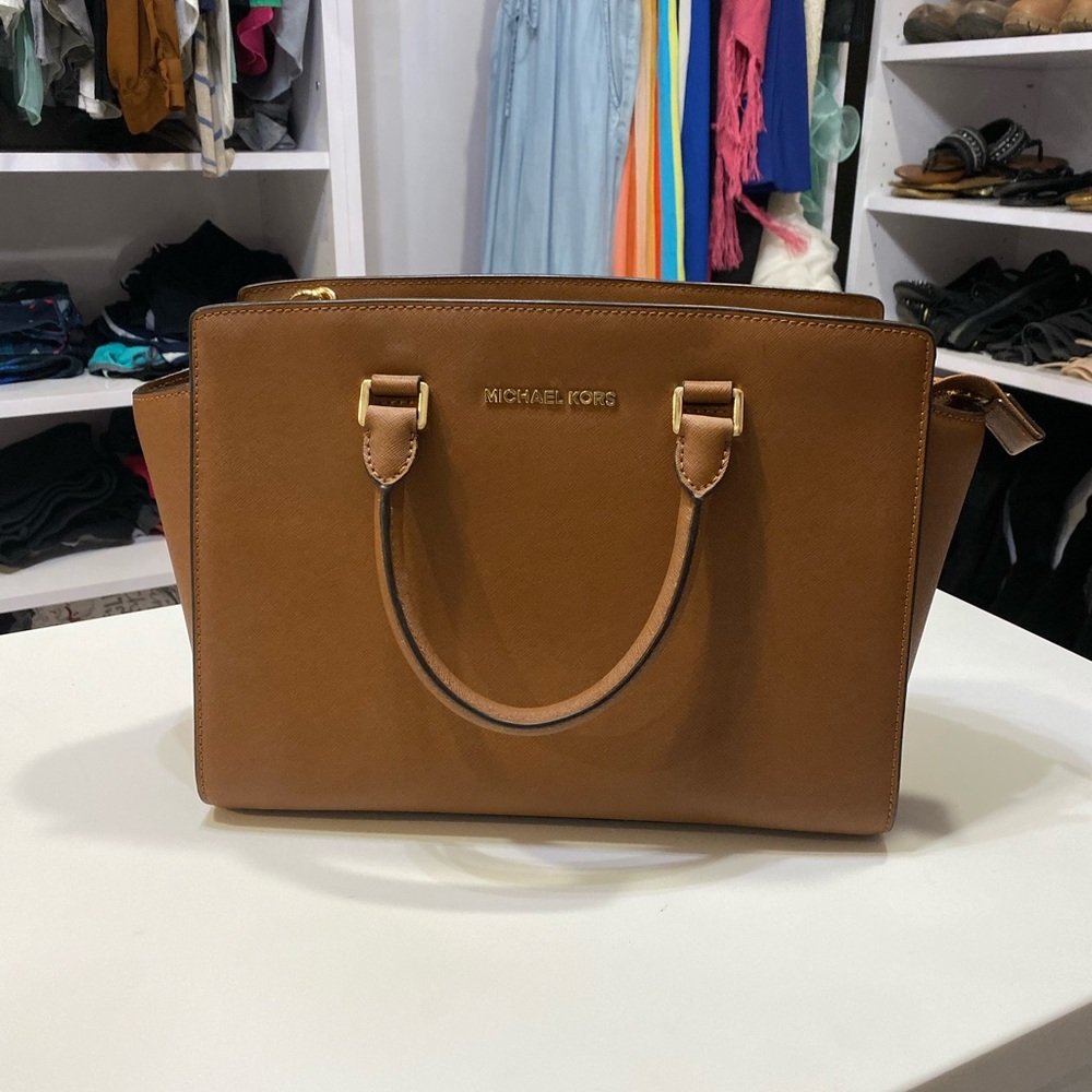 MICHAEL KORS Selma Saffiano Leather Satchel